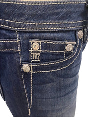 Navy Blue Studded and  Angels Wings Sequins Pants