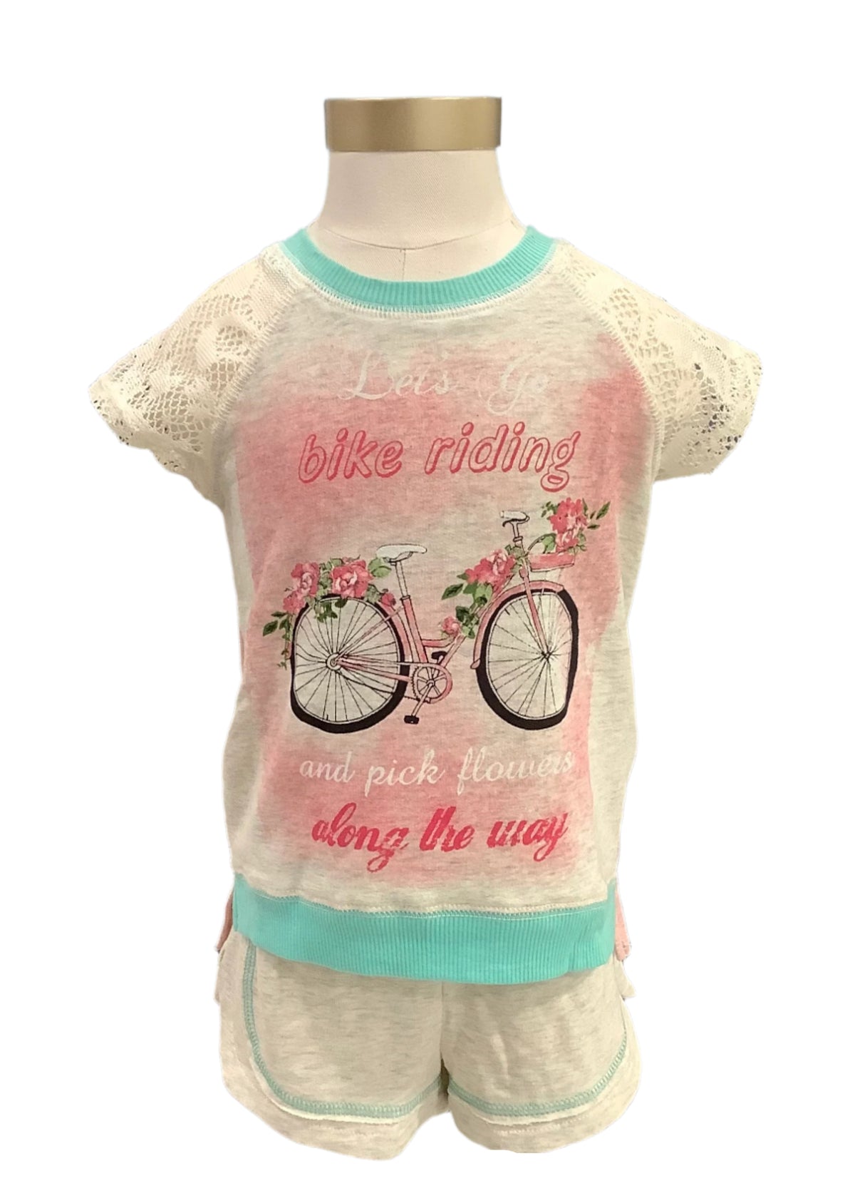 Bikes and Flowers Top and Shorts Set