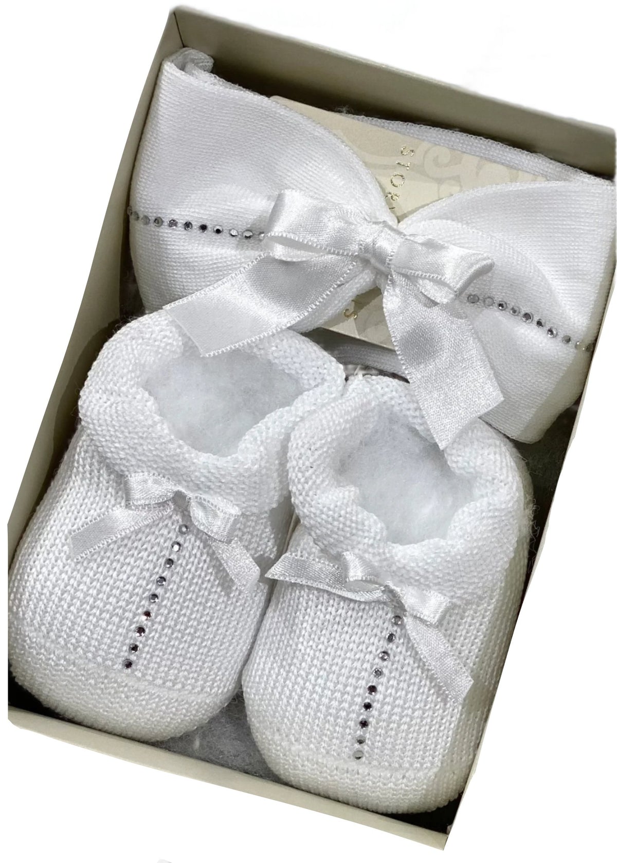 Rhinestone Bow Bootie and Headband Set