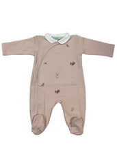 Pink Squirrel Embroidered Romper