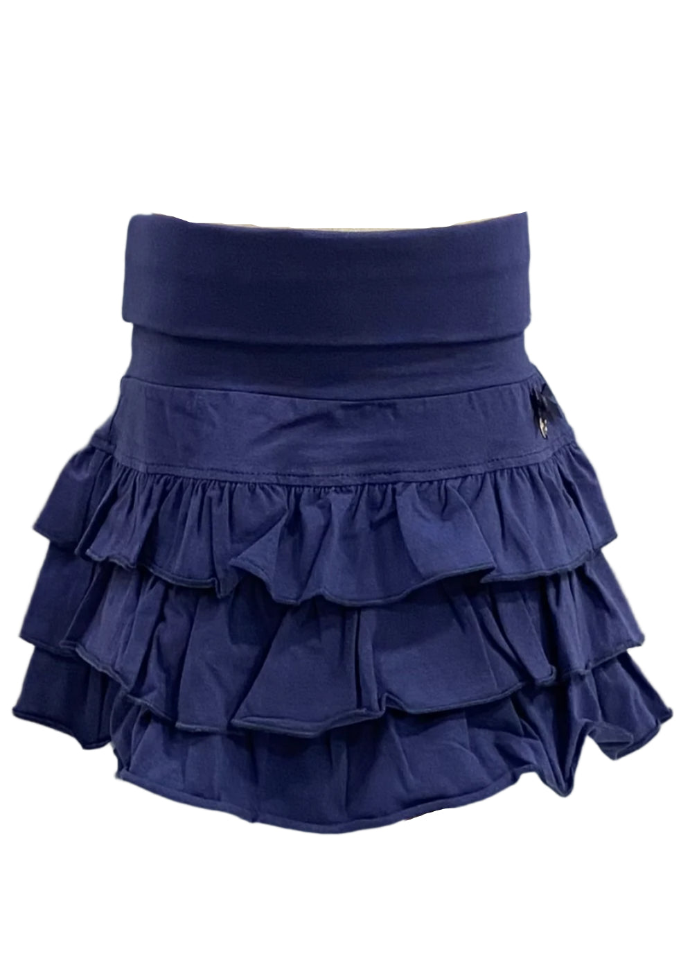 Navy Blue Jersey Skirt With Ruffled Layers Skirt
