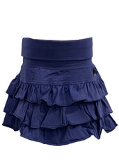 Navy Blue Jersey Skirt With Ruffled Layers Skirt