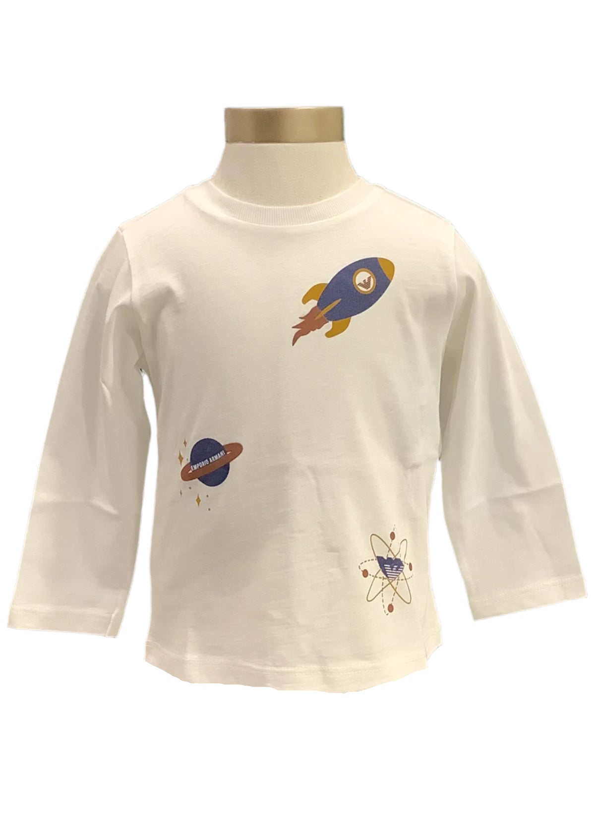 Space Print Cotton Long Sleeves  T-Shirt