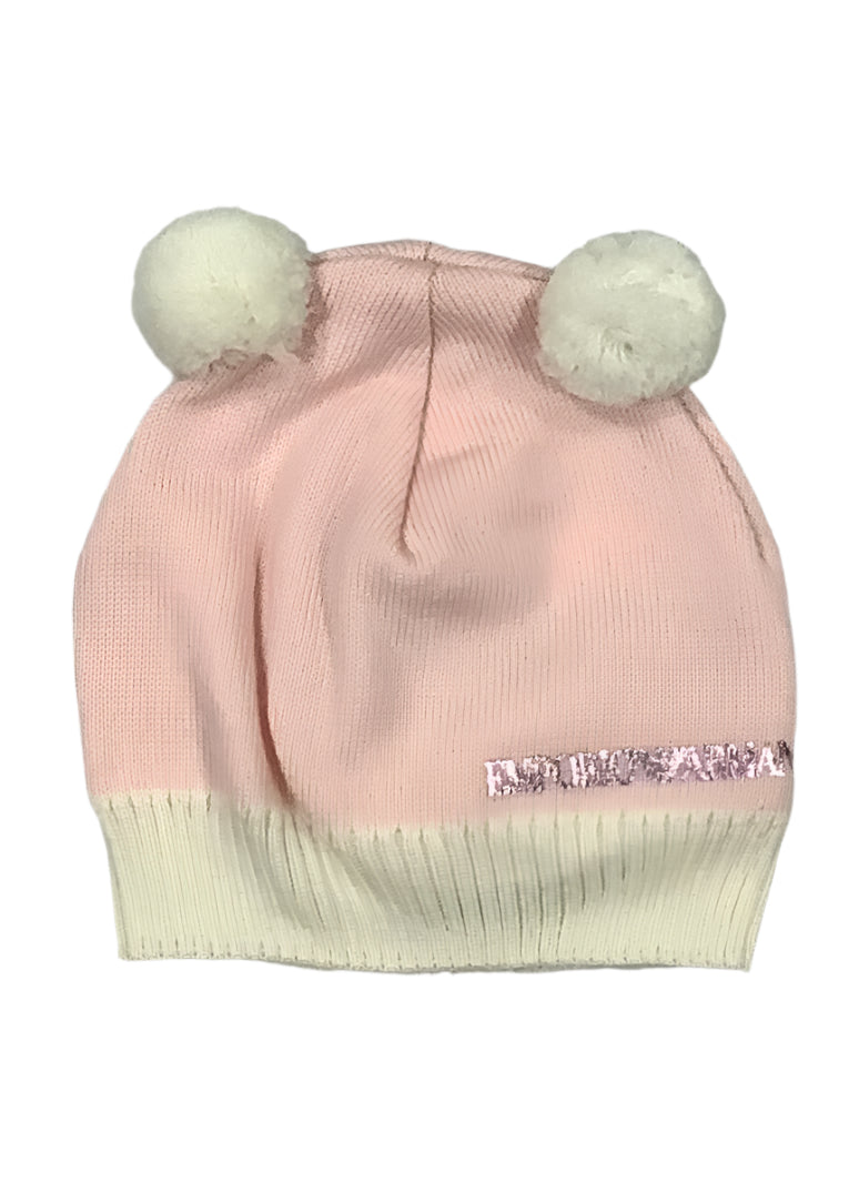 Glossy Print 'Emporio Armani' Knitted Beanie Hat