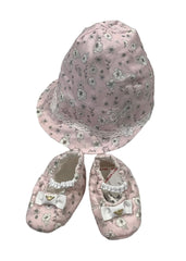 Floral Pattern Hat and Shoes Set