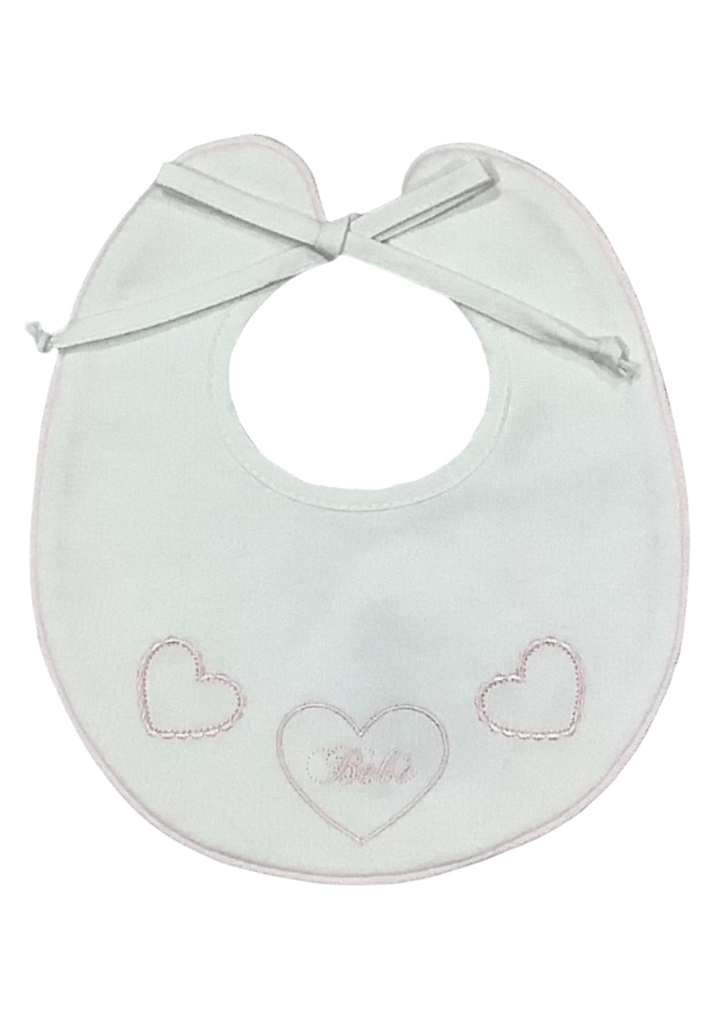 White Pink My Bebe Love White Bib
