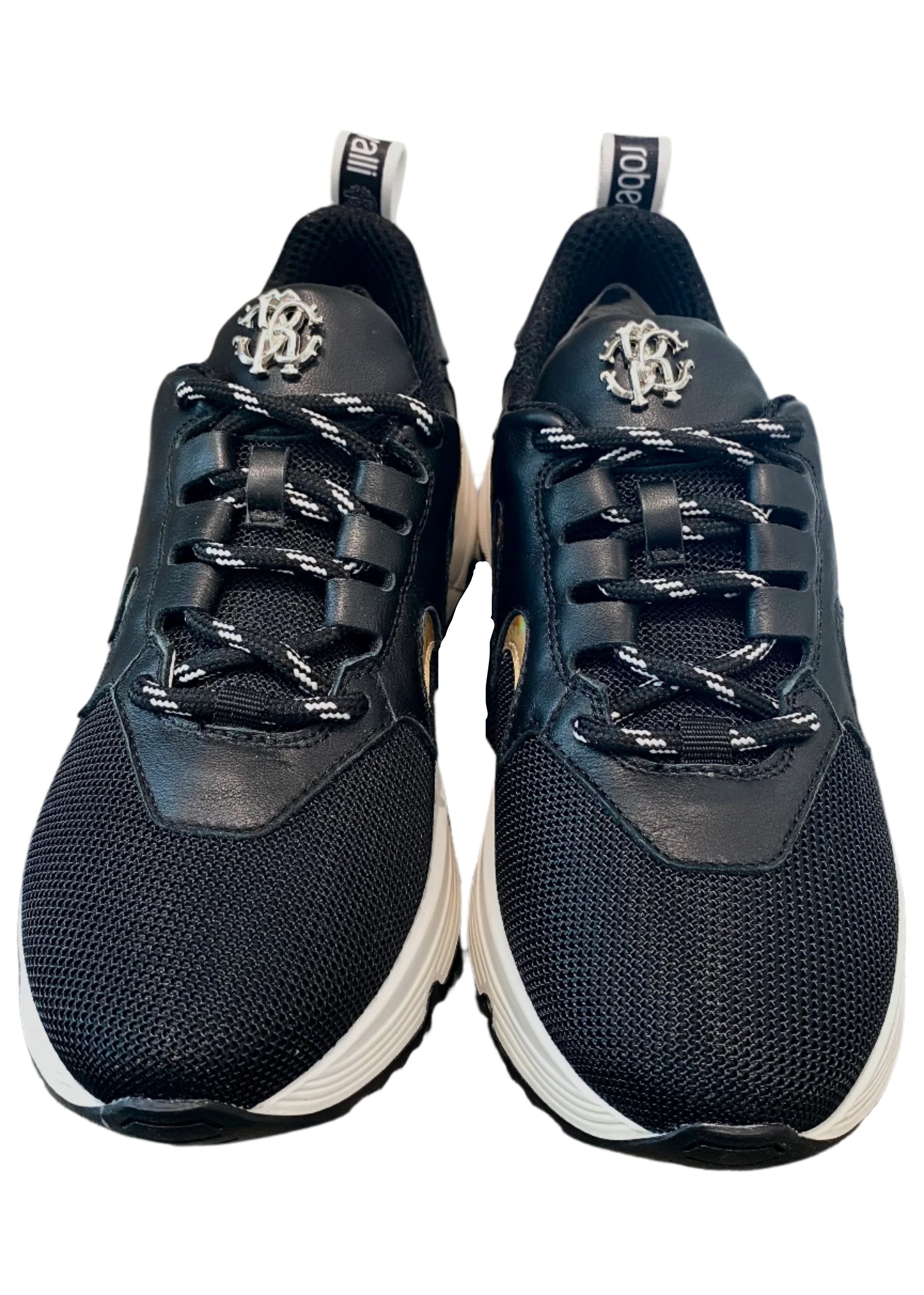 Black and Gold with 'RC' Logo Sneakers