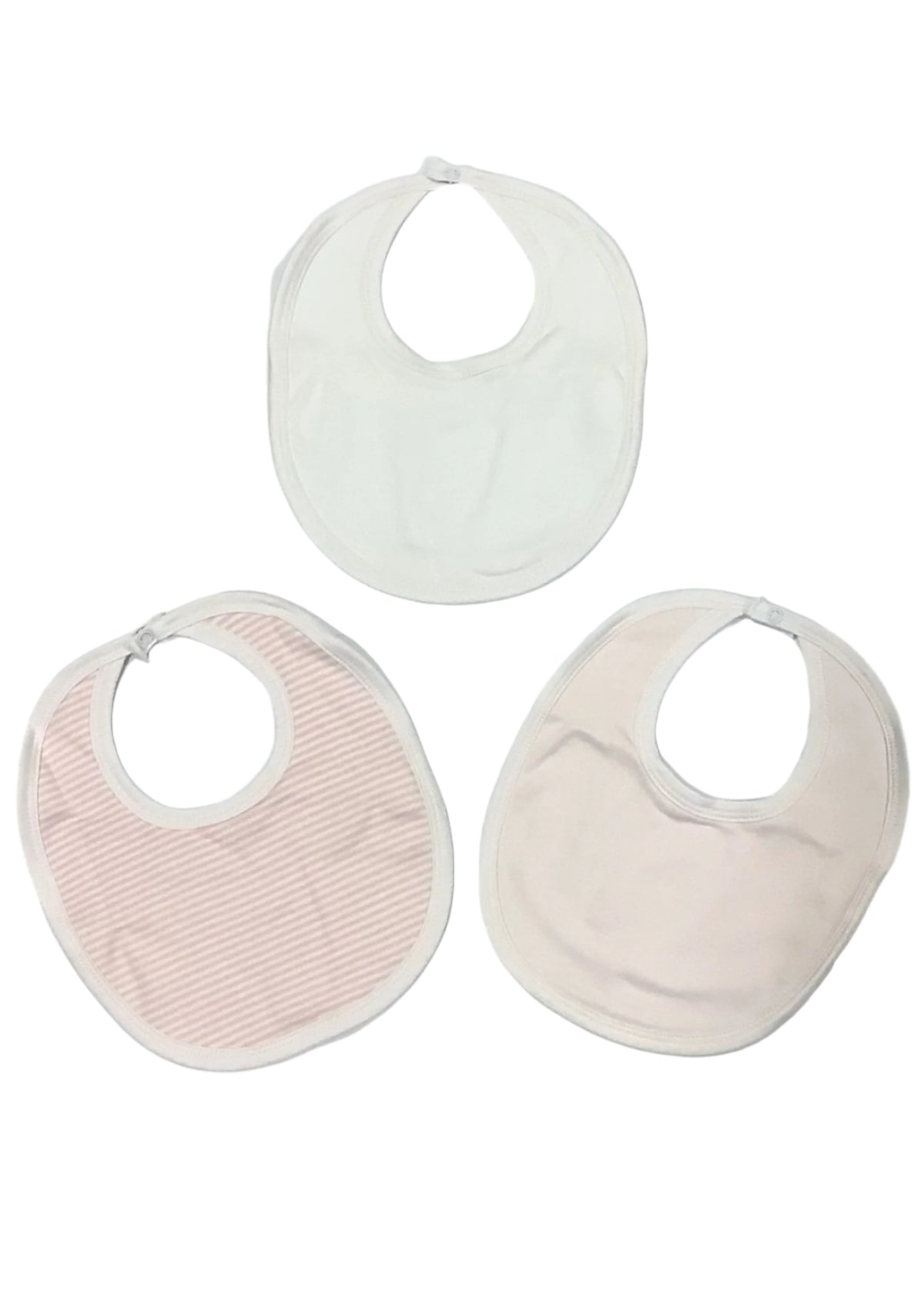 Set of 3pc Pink White Stripe Kissy Kissy Bibs