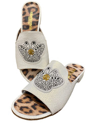 Butterfly and Sequins Design Slip-On Sandal