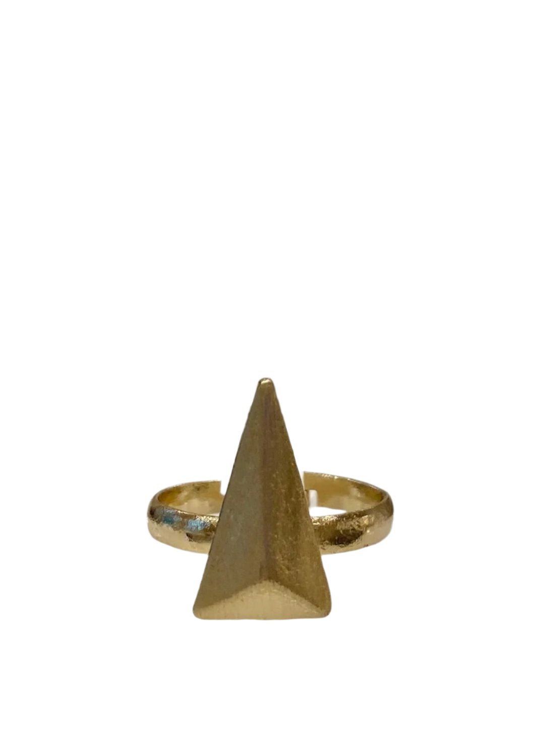 Gold Edgy Pyramid Gold Ring