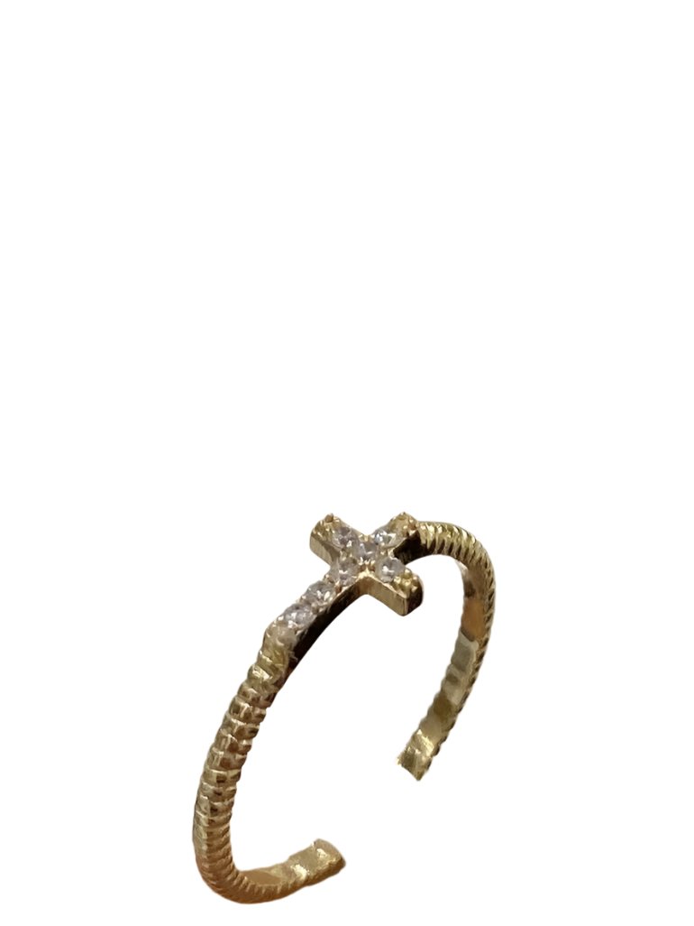 Gold Cross Spark Ring