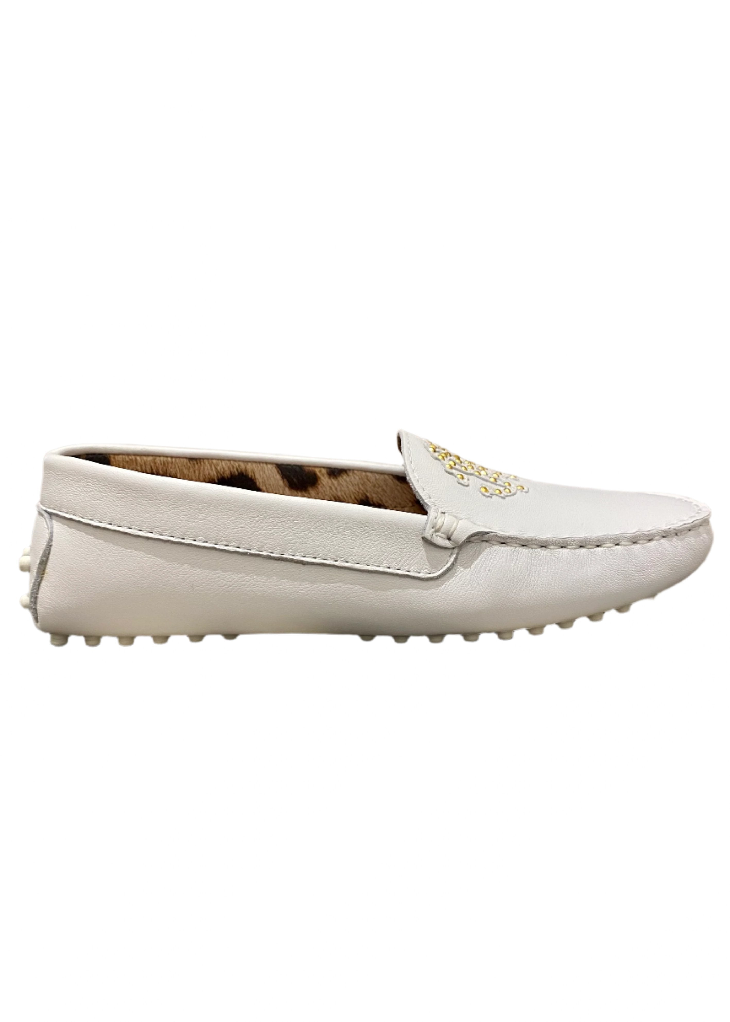 White Loafer with Rhine Stone 'RC' Logo Shoes