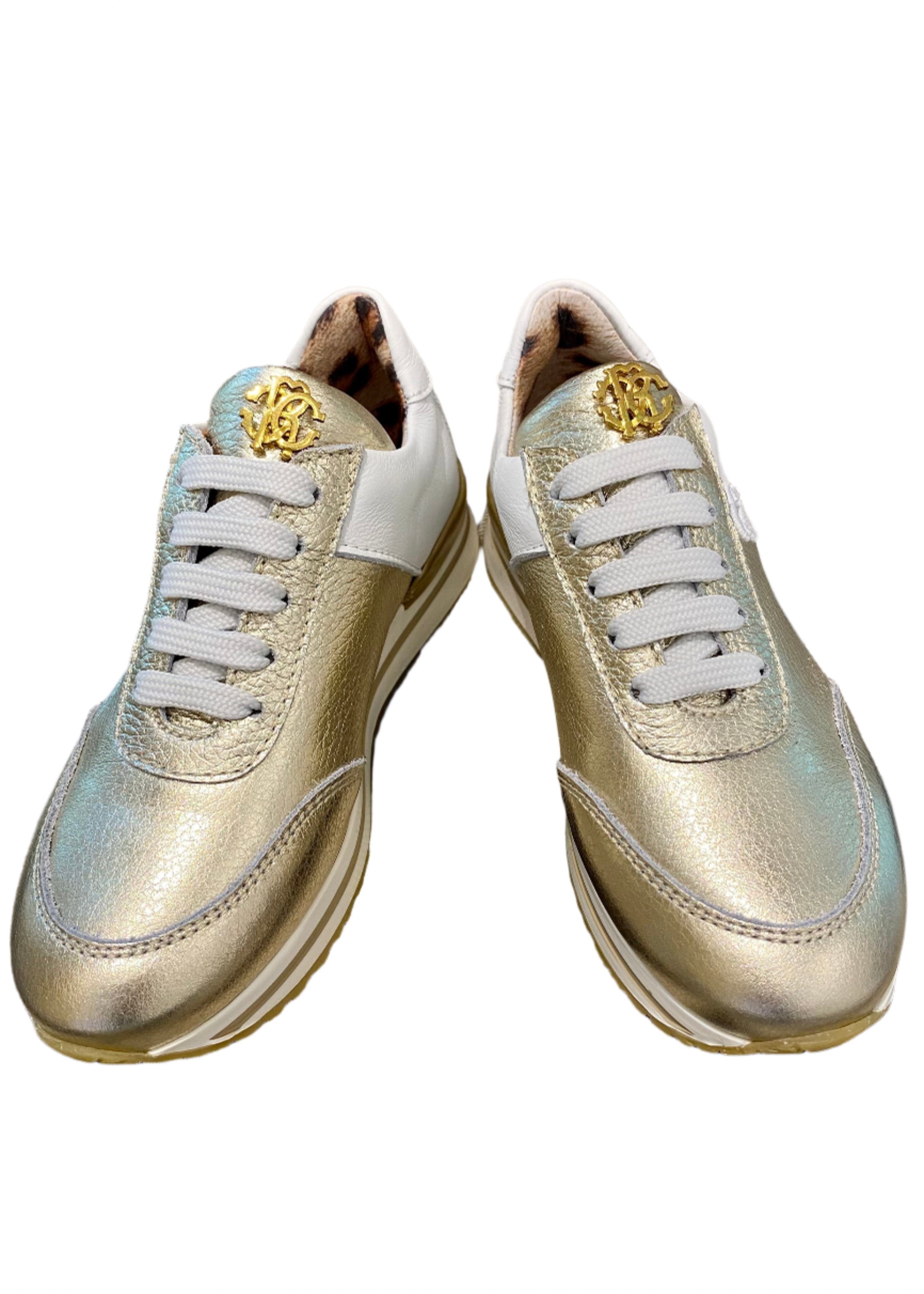 'roberto' & 'cavalli' Logo Leather Women's Sneakers