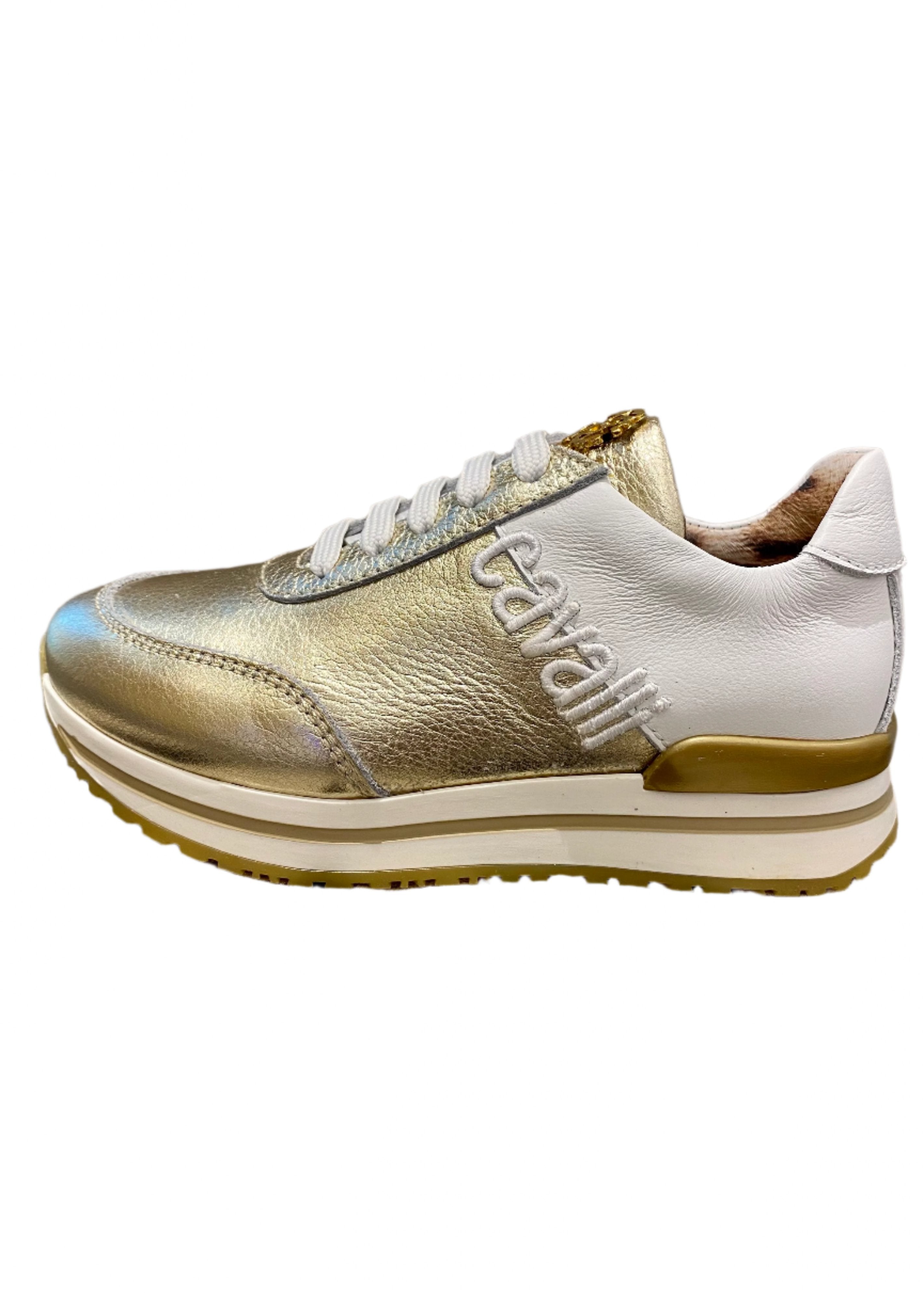 'roberto' & 'cavalli' Logo Leather Women's Sneakers