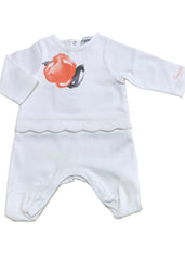 White Waist with Frills Romper Suit