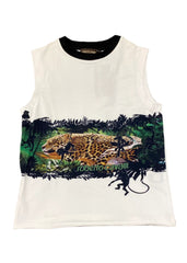 Leopard Monkey Prints Sleeveless T-Shirt