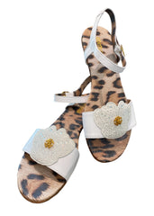 White Cut-Out Butterfly Design Sandals