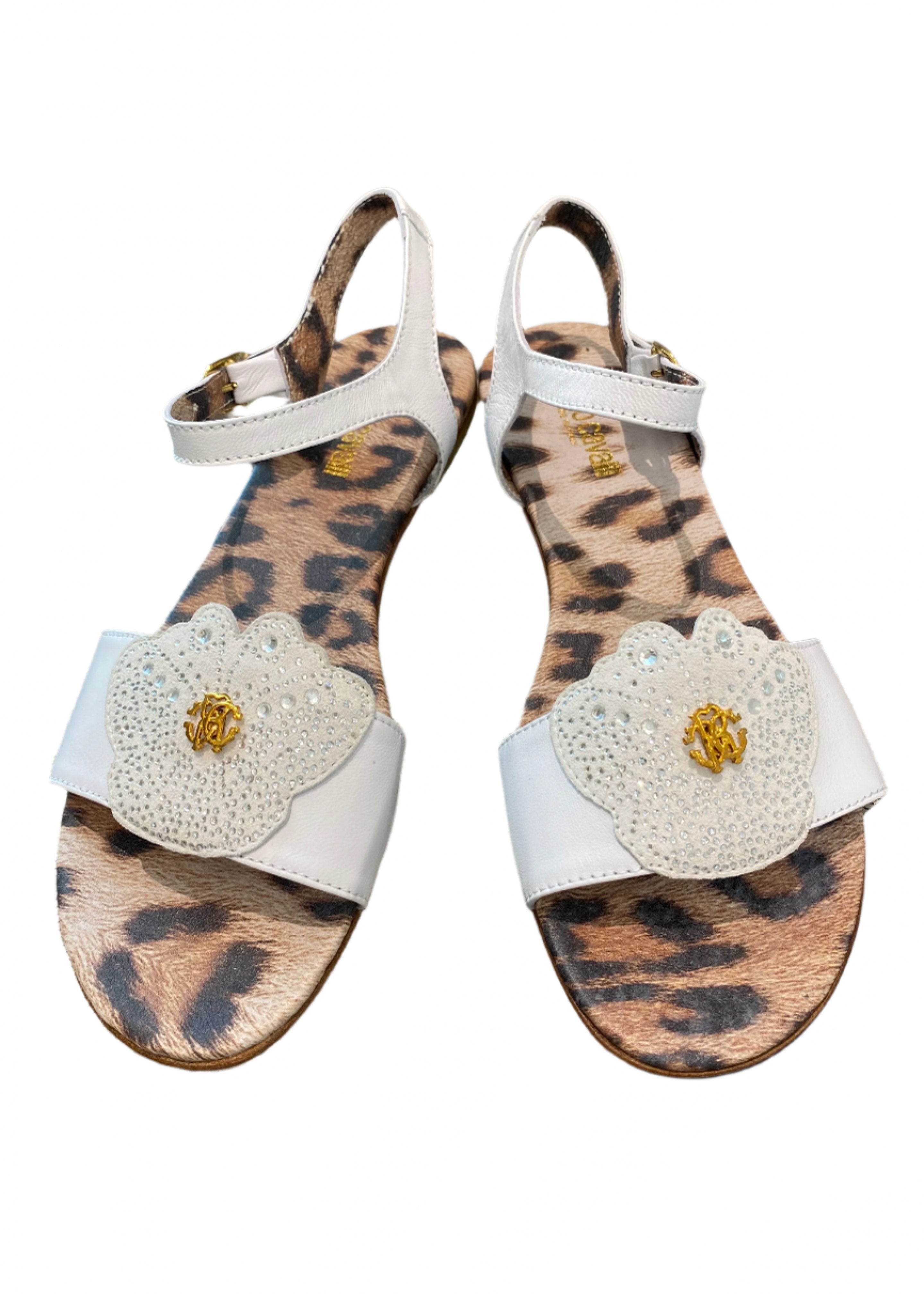 White Cut-Out Butterfly Design Sandals