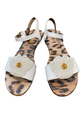 White Cut-Out Butterfly Design Sandals