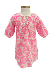 Pink Lace Kaftan Dress