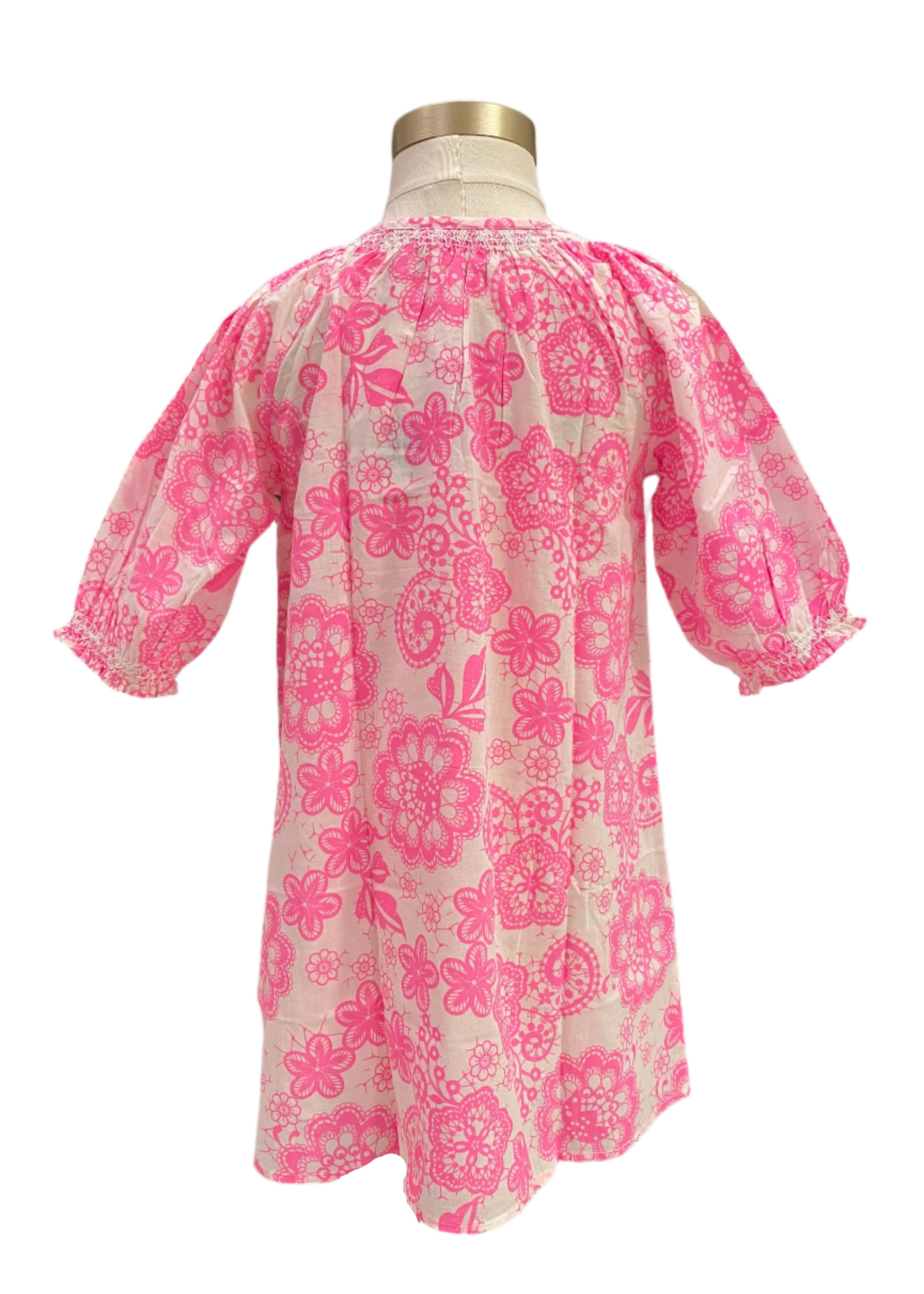 Pink Lace Kaftan Dress