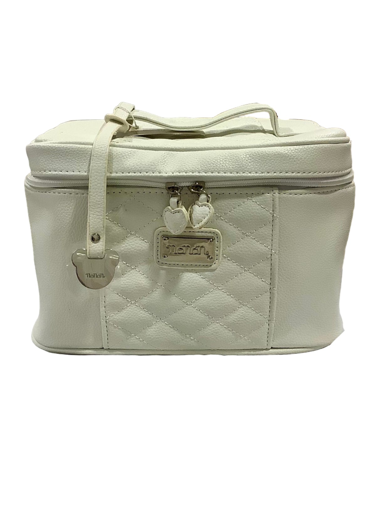 White Criss-Cross Beauty Wash Bag