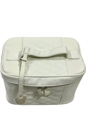 White Criss-Cross Beauty Wash Bag