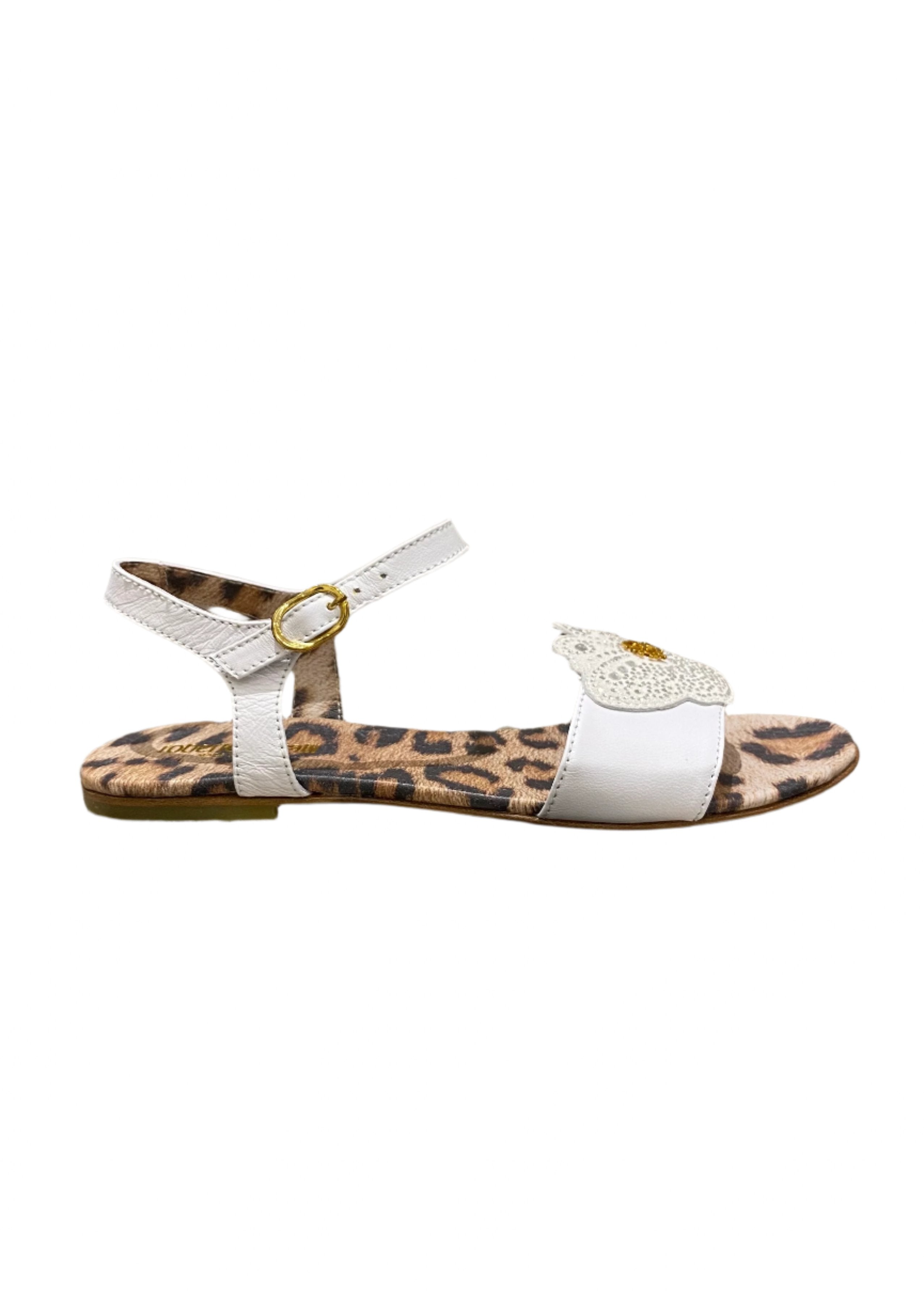 White Cut-Out Butterfly Design Sandals