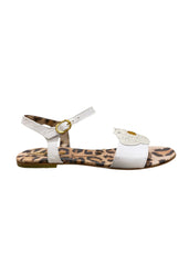 White Cut-Out Butterfly Design Sandals