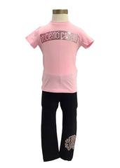 Light Pink 'Roberto Cavalli' Studs Leggings Set