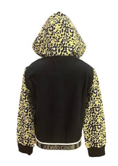 Leopard Hooded Black Jacket