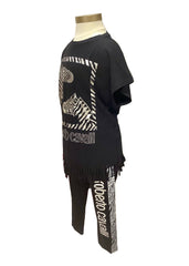 Silver Zebra Print Top and Short Leggings