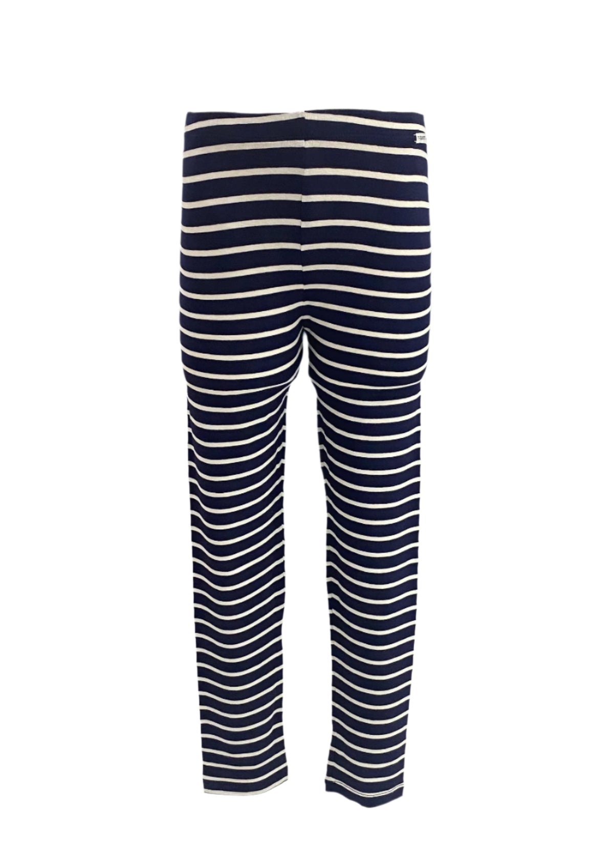 White Navy Blue White Blue Stripe Leggings