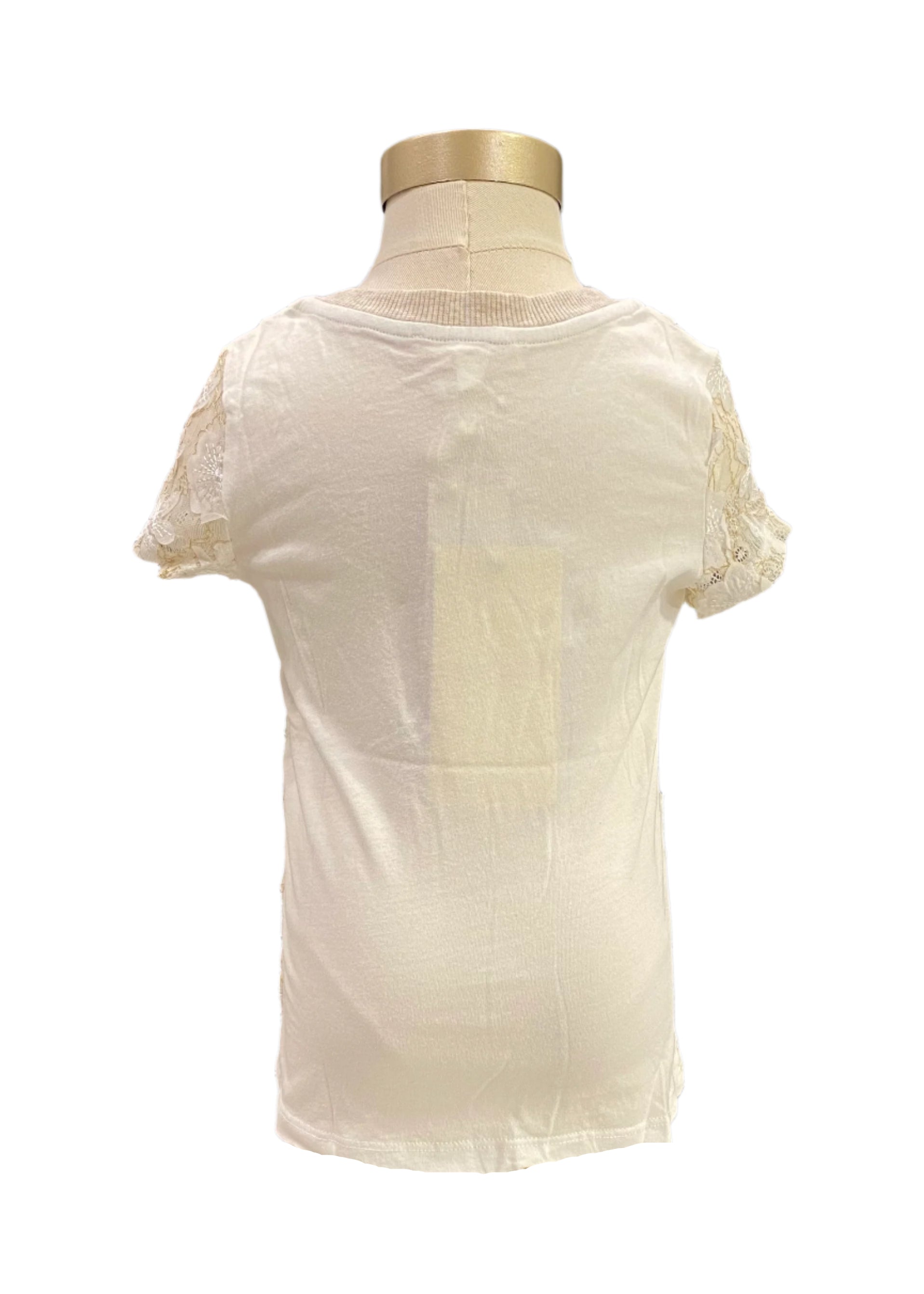Ivory Gold Ivory Flowers Short Sleeve T-Shirt