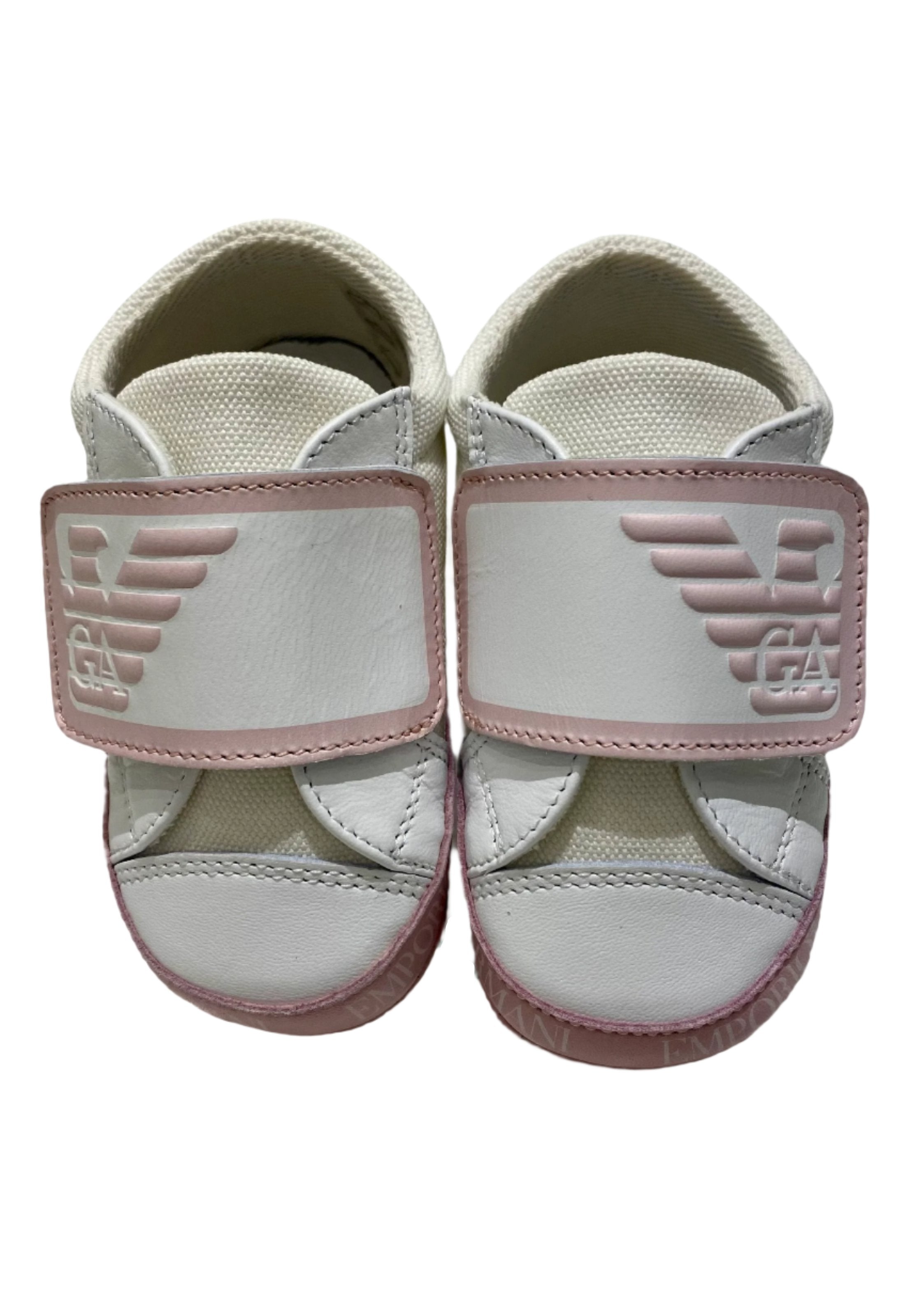 Canvass and Leather Velcro Strap Baby Sneakers