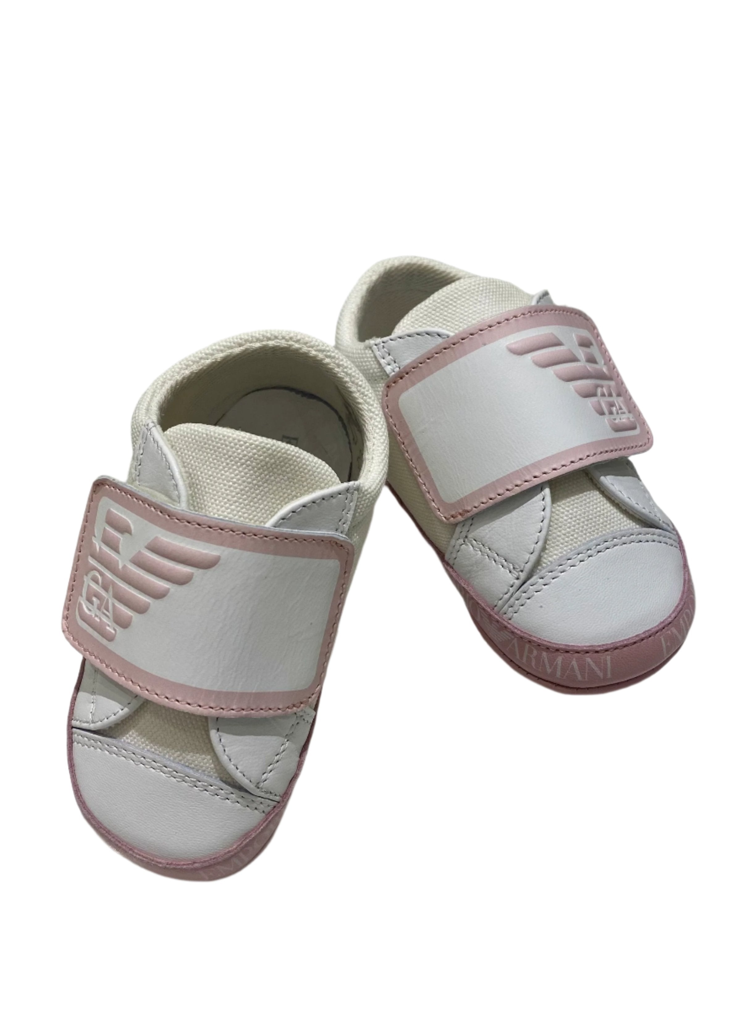 Canvass and Leather Velcro Strap Baby Sneakers