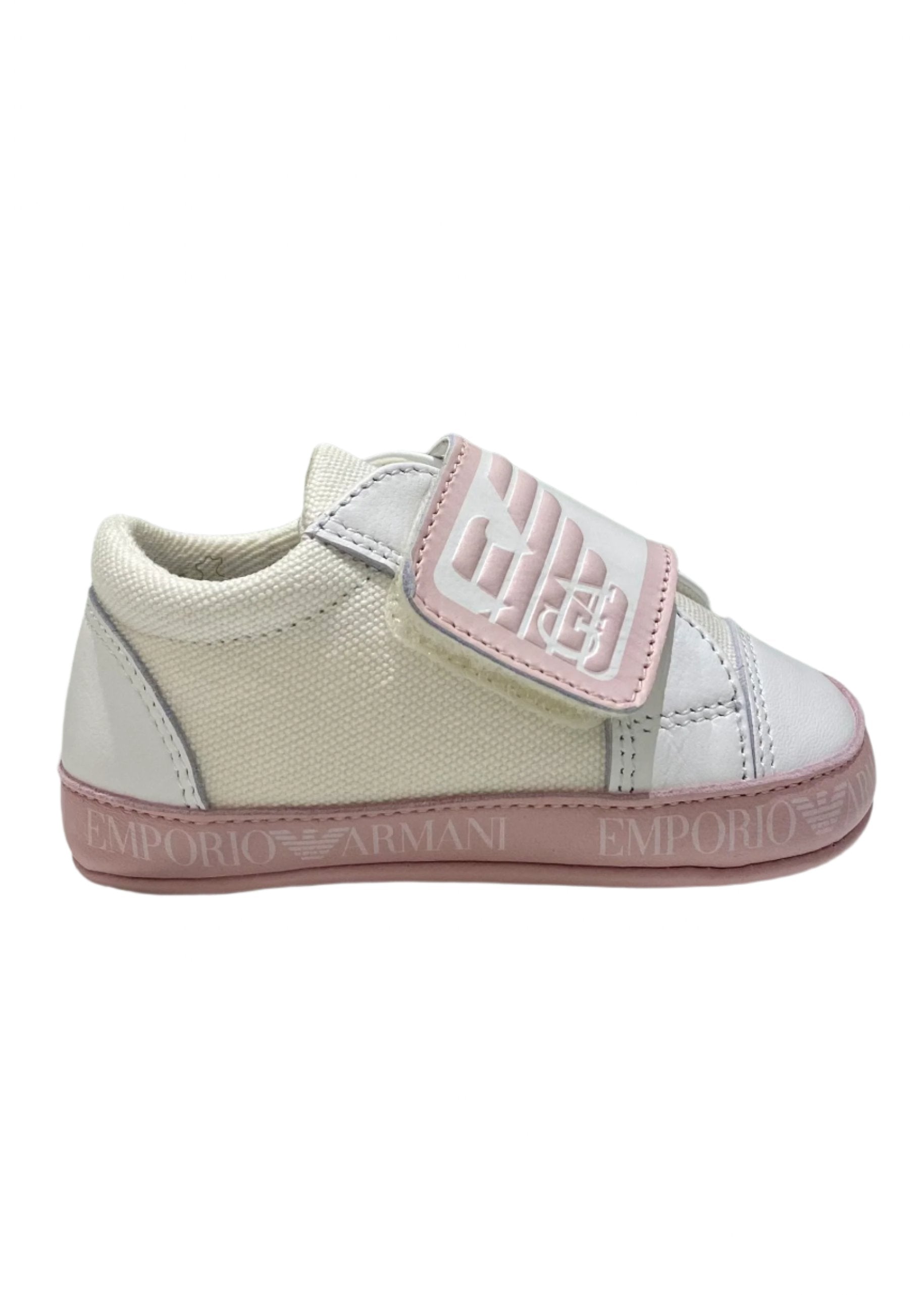 Canvass and Leather Velcro Strap Baby Sneakers