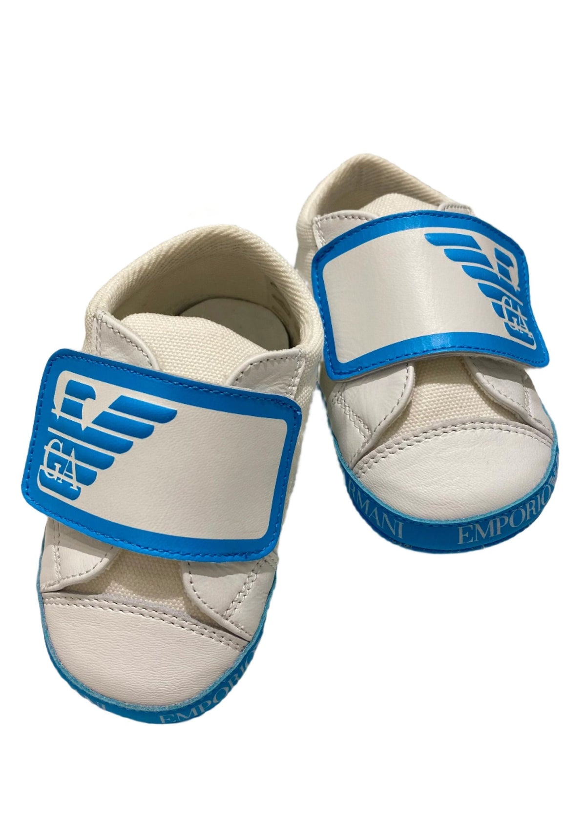 Canvass and Leather Velcro Strap Baby Sneakers