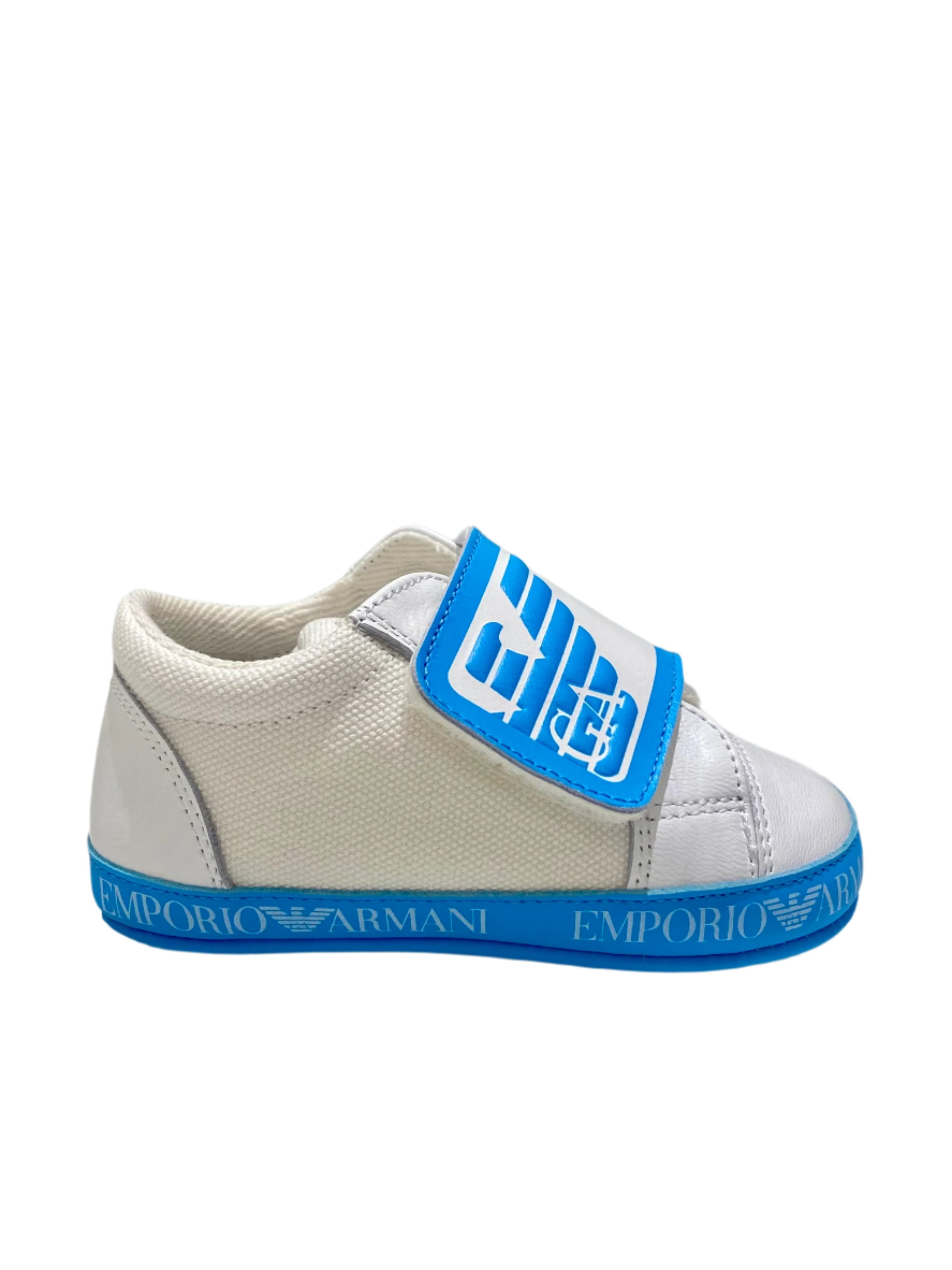 Canvass and Leather Velcro Strap Baby Sneakers