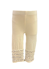 Ivory Black Polka Frills Leggings