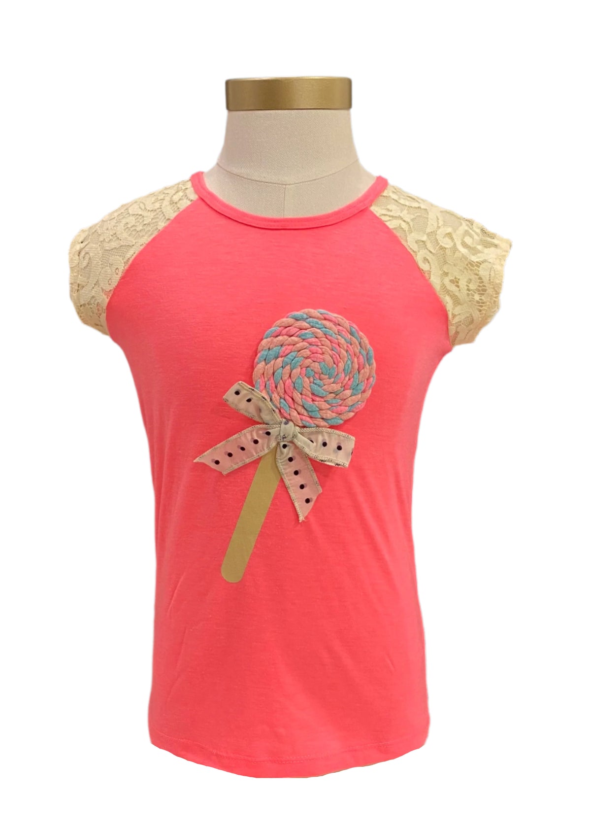 Pink Blue Ivory Lollipop Short Sleeve T-Shirt
