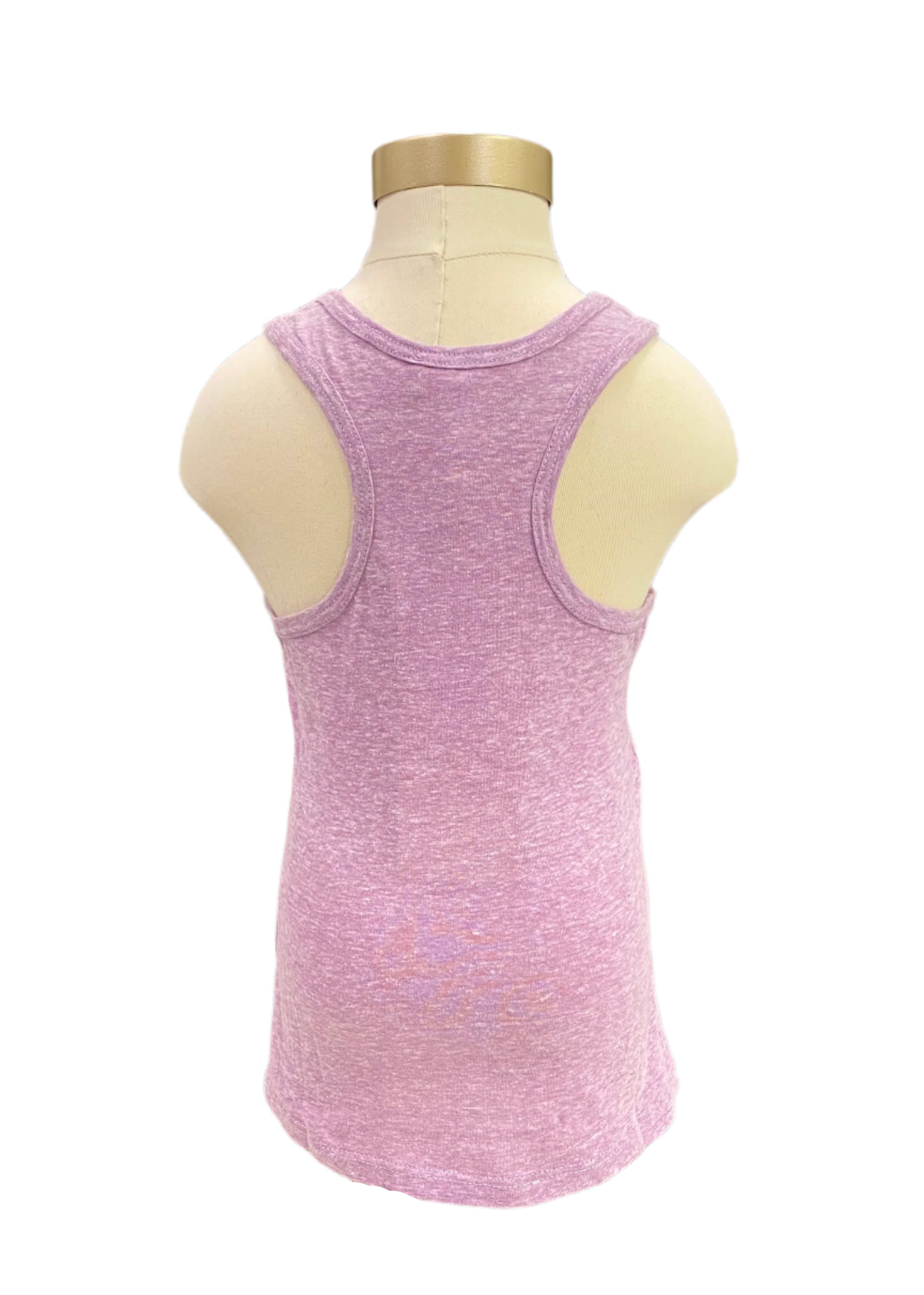 Purple White Top With Organzas Sleeveless T-Shirt