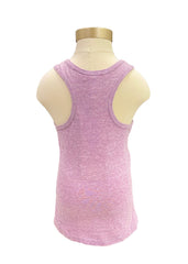 Purple White Top With Organzas Sleeveless T-Shirt