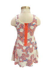 Orange Blue White Dress