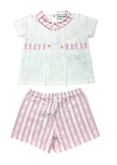 Stripe EA Print Top and Short Set
