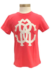 Pink White Glitter Logo Short Sleeve T-Shirt