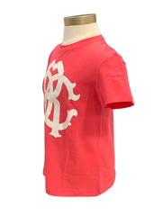 Pink White Glitter Logo Short Sleeve T-Shirt