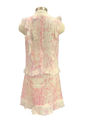 Pink Animal Print with Ruffles Dress