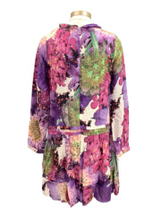 Multi Floral Pleated Dress