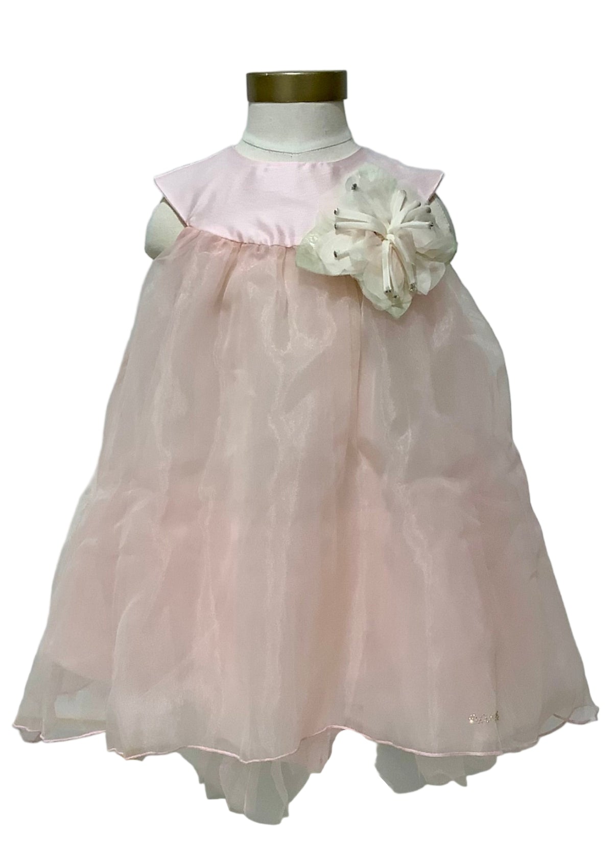 Nanan Pink Sleeveless Long Back Flower Dress